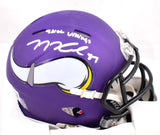 TJ Hockenson Signed Vikings Speed Mini Helmet w/Skol Vikings- Beckett W Holo