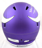 TJ Hockenson Signed Vikings F/S Speed Helmet w/Skol Vikings- Beckett W Hologram