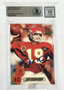 1994 Topps Stadium Club #615 Joe Montana Auto KC Chiefs BAS Autograph 10