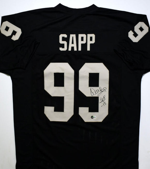 Warren Sapp Autographed Black Pro Style Jersey w/HOF - Beckett W Hologram *Black