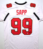 Warren Sapp Autographed White Pro Style Jersey w/3 Inscriptions -Beckett W Holo