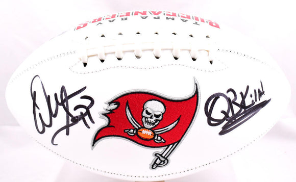 Warren Sapp Autographed Buccaneers Logo Football w/QB Killa- Beckett W Hologram