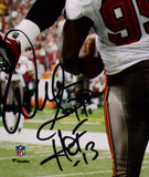 Warren Sapp Autographed Buccaneers 8x10 Celebration Photo W/ HOF- Beckett W Holo