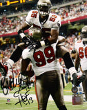 Warren Sapp Autographed Buccaneers 8x10 Celebration Photo W/ HOF- Beckett W Holo