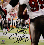 Warren Sapp Autographed Buccaneers 16x20 Celebration Photo W/ HOF-Beckett W Holo