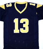 Kurt Warner Autographed Blue Gold Pro Style Jersey w/ SB MVP -Beckett W Hologram