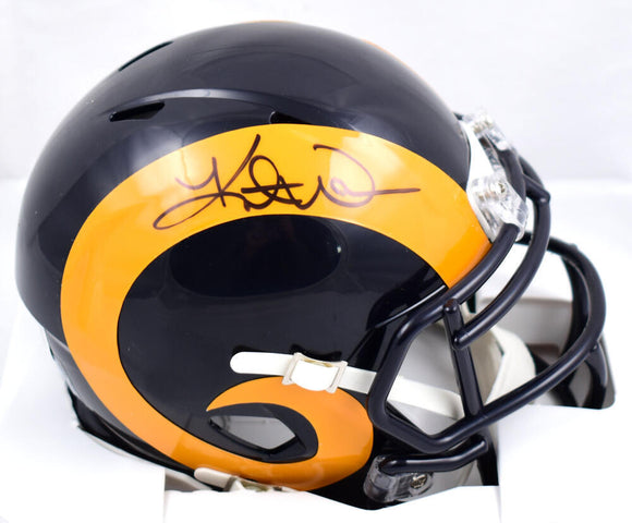 Kurt Warner Signed Rams 81-99 Speed Mini Helmet - Beckett W Hologram *Black