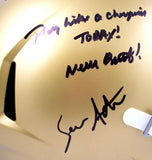 Rudy Ruettiger Sean Astin Signed Notre Dame F/S Speed Helmet w/2 Insc.-BA W Holo