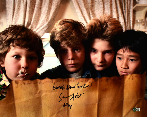 Sean Astin Signed Goonies 16x20 Close Up Photo w/Goonies Never Say Die!-BAW Holo