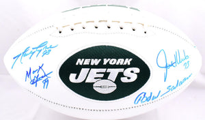 Sack Exchange Autographed New York Jets Logo Football - JSA W *Blue