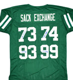 Sack Exchange Autographed Green Pro Style Jersey- JSA W *Blue