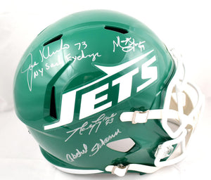 Sack Exchange Autographed New York Jets F/S 78-89 Speed Helmet - JSA W *Silver