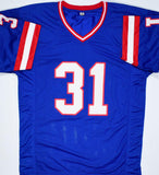 Jason Sehorn Autographed Blue Pro Style Jersey-Beckett W Hologram *Black