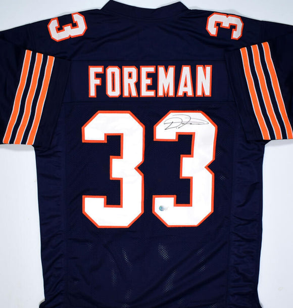 D'Onta Foreman Autographed Blue Pro Style Jersey- Beckett Hologram *Black