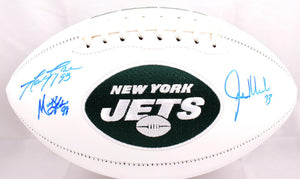 Sack Exchange Autographed New York Jets Logo Football - JSA W *Blue *Back