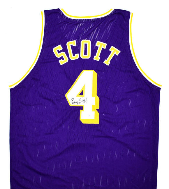 Byron Scott Autographed Purple Los Angeles Pro Style Jersey-Beckett W Hologram