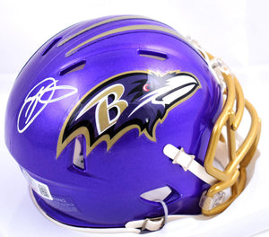 Odell Beckham Jr. Autographed Ravens Flash Speed Mini Helmet- Beckett W Hologram