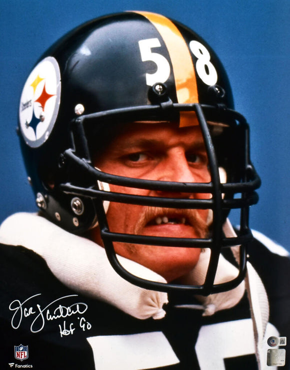 Jack Lambert Signed Steelers 16x20 Mean Close Up Photo w/HOF- Beckett W Hologram