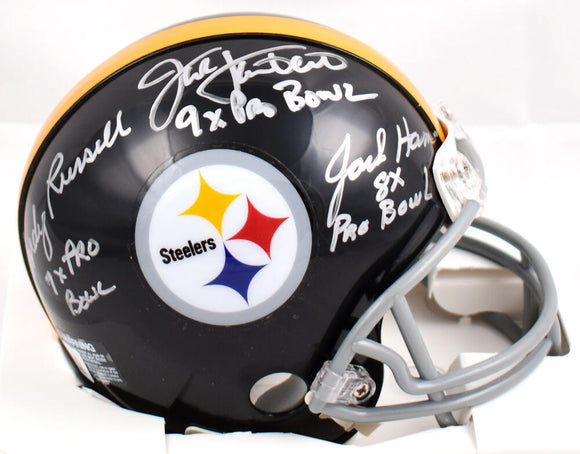 Ham Lambert Russell Autographed Steelers 63-76 Mini Helmet-Beckett W Hologram