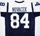 Jay Novacek Autographed Blue White Pro Style Jersey- Beckett W Hologram *Black