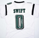 D'Andre Swift Autographed White Pro Style Jersey - Beckett W Hologram *Silver