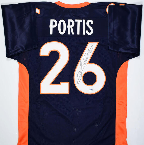 Clinton Portis Autographed Blue Pro Style Jersey- Beckett W Hologram *Black