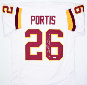 Clinton Portis Autographed White Pro Style Jersey- Beckett W Hologram *Silver