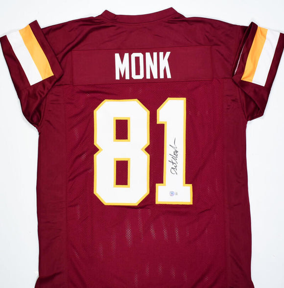 Art Monk Autographed Maroon Pro Style Jersey- Beckett W Hologram *Black