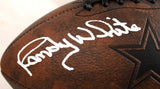 Randy White Autographed Cowboys Distressed Logo Football w/HOF- Beckett W Holo