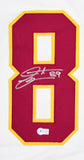 Santana Moss Autographed White Pro Style Jersey-Beckett W Hologram *Silver