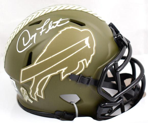 Doug Flutie Autographed Bills Salute to Service Speed Mini Helmet-Beckett W Holo