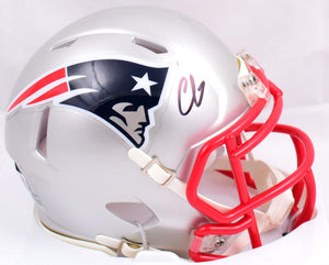 Christian Gonzalez Autographed Patriots Speed Mini Helmet-Beckett W Hologram