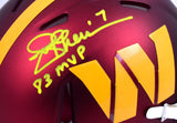 Joe Theismann Signed Commanders Speed Mini Helmet w/83 MVP-Beckett W Hologram