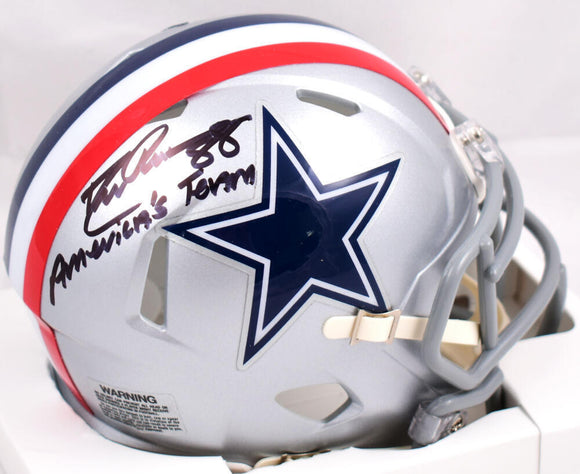 1976 football helmet Drew Pearson Signed Cowboys 1976 Speed Mini Helmet w/America's Team- P – The Jersey Source