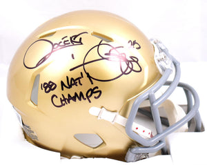 Rocket Ismail Autographed Notre Dame Speed Mini Helmet w/88 Natl Champs- Beckett