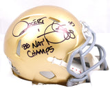 Rocket Ismail Autographed Notre Dame Speed Mini Helmet w/88 Natl Champs- Beckett