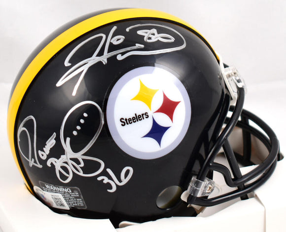 Jerome Bettis Hines Ward Signed Pittsburgh Steelers Mini Helmet- Beckett W Holo