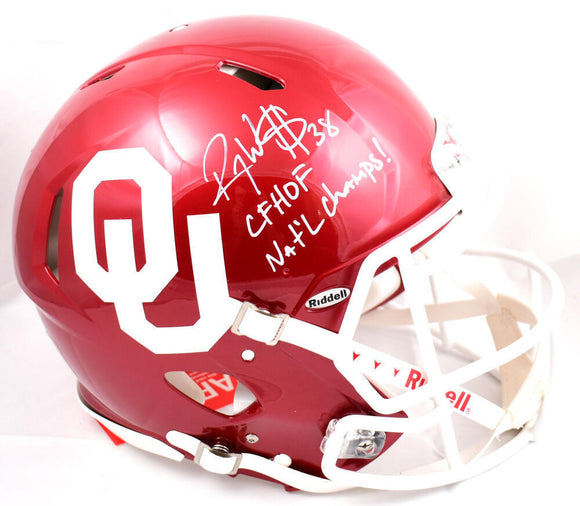 Roy Williams Signed Sooners F/S Speed Authentic Helmet w/2 Inscriptions-BeckettW