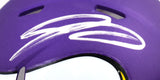 Jordan Addison Autographed Minnesota Vikings Speed Mini Helmet - Beckett W Holo