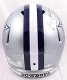 Drew Pearson Roger Staubach Signed Cowboys F/S Speed Helmet-Beckett W Hologram