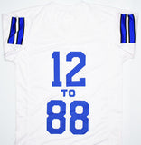 Roger Staubach Drew Pearson Autographed White Pro Style Jersey-Beckett W Holo