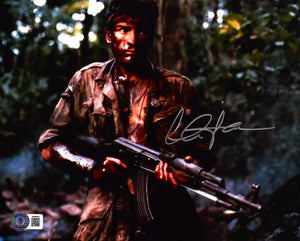 Charlie Sheen Autographed Platoon 8X10 Close UP Photo-Beckett W Hologram *Silver