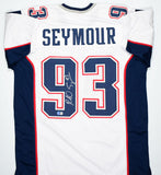 Richard Seymour Autographed White Pro Style Jersey- Beckett W Hologram *Silver