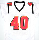 Mike Alstott Autographed White Pro STAT Style Jersey- Beckett W Hologram *Black