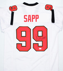 Warren Sapp Autographed White Pro Style Jersey - Beckett W Hologram *Black