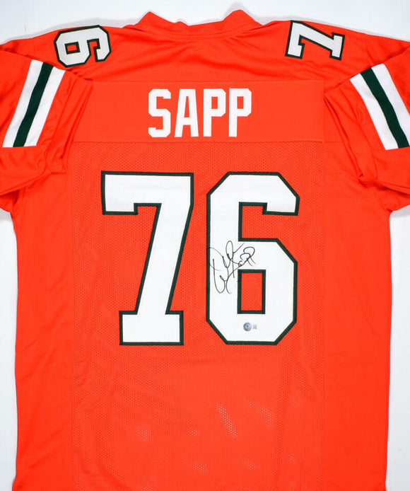 Warren Sapp Autographed Orange College Style Jersey - Beckett W Hologram *Black