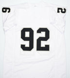 Richard Seymour Autographed White Pro Style Jersey- Beckett W Hologram *Silver