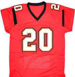 Ronde Barber Autographed Red Pro Style STAT Jersey - Beckett W Hologram *Black