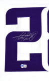 Adrian Peterson Autographed White Pro Style Jersey- Beckett W Hologram *2