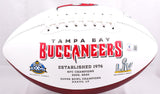 Ronde Barber Autographed Tampa Bay Buccaneers Logo Football- Beckett W Hologram